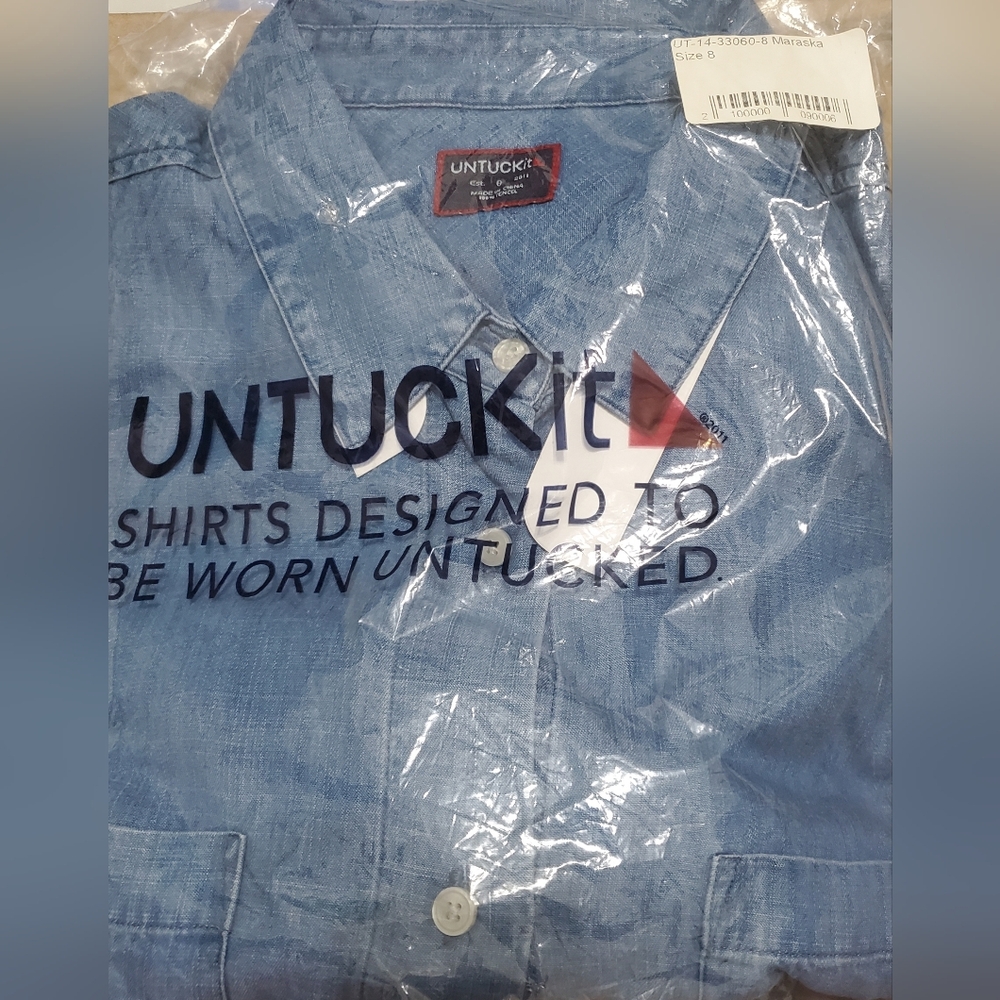 UNTUCKit Women's 100% Tencel Maraska Chambray Long Sleeve Shirt Dress Size 8 - Picture 8 of 11
